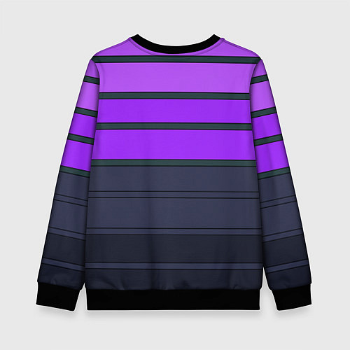 Детский свитшот Полосатый узор в серых и фиолетовых тонах / 3D-Черный – фото 2