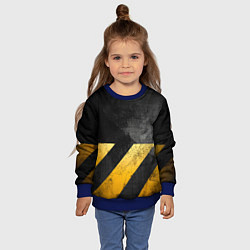 Свитшот детский Желтые предупреждающие полосы, цвет: 3D-синий — фото 2
