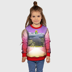 Свитшот детский Белая Холуница - пруд и дамба, цвет: 3D-красный — фото 2