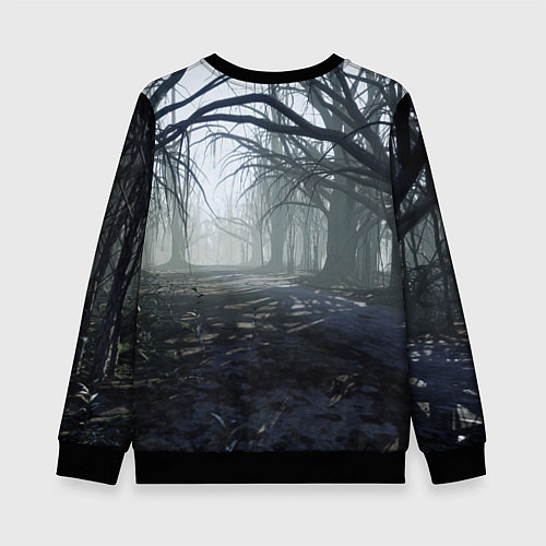 Детский свитшот Уэнсдэй туманный лес / 3D-Черный – фото 2