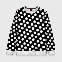 Свитшот детский Белые горошины, цвет: 3D-белый