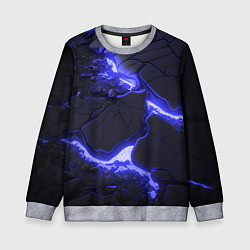 Свитшот детский Красивая синяя неоновая лава, цвет: 3D-меланж