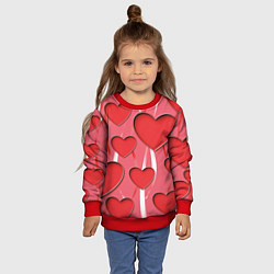 Свитшот детский Святой Валентин для твоих любимых, цвет: 3D-красный — фото 2
