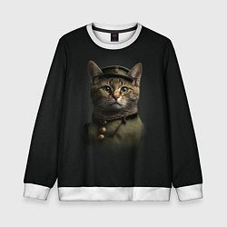 Свитшот детский Генерал мяу, цвет: 3D-белый