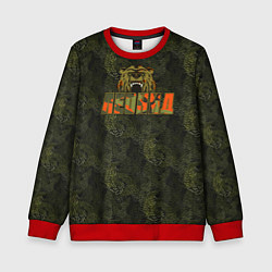 Свитшот детский Леонид камуфляж, цвет: 3D-красный