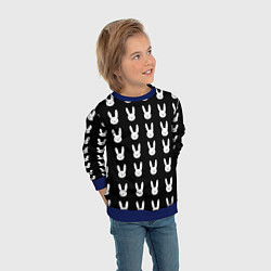 Свитшот детский Bunny pattern black, цвет: 3D-синий — фото 2