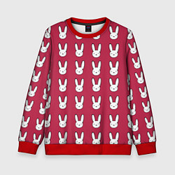 Свитшот детский Bunny Pattern red, цвет: 3D-красный