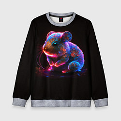 Свитшот детский Неоновый хомячок, цвет: 3D-меланж