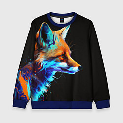 Свитшот детский Красочная лисичка, цвет: 3D-синий