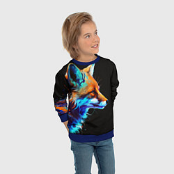 Свитшот детский Красочная лисичка, цвет: 3D-синий — фото 2