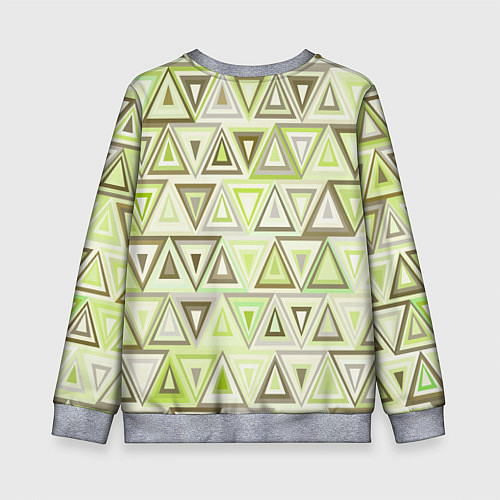 Детский свитшот Геометрический светло-зелёный паттерн из треугольн / 3D-Меланж – фото 2