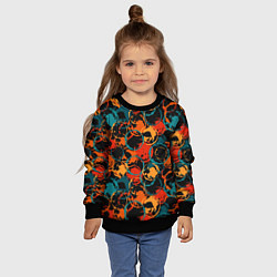 Свитшот детский Живописные пятна на черном фоне, цвет: 3D-черный — фото 2