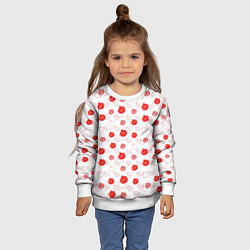 Свитшот детский Узор из сочных гранат, цвет: 3D-белый — фото 2