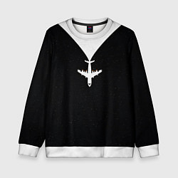 Свитшот детский Самолет оставляет бумажный след, цвет: 3D-белый