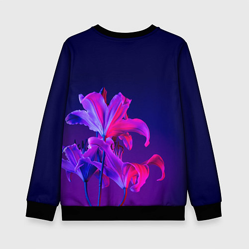 Детский свитшот The Queen Королева и цветы / 3D-Черный – фото 2