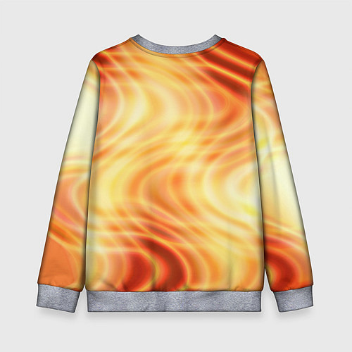 Детский свитшот Абстрактные оранжево-жёлтые солнечные волны / 3D-Меланж – фото 2