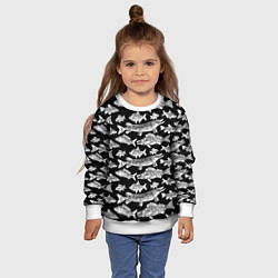 Свитшот детский Городской паттерн о рыбалке, цвет: 3D-белый — фото 2