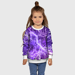 Свитшот детский Текстура молнии, электро, цвет: 3D-белый — фото 2