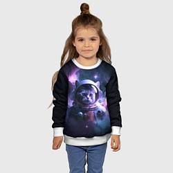 Свитшот детский Котик космонавт, цвет: 3D-белый — фото 2