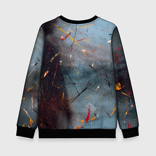 Детский свитшот Тёмно-серый туман и краски / 3D-Черный – фото 2