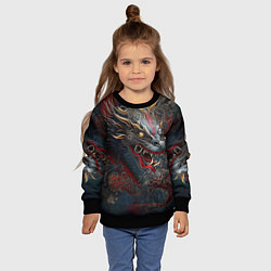 Свитшот детский Дракон Irezumi, цвет: 3D-черный — фото 2