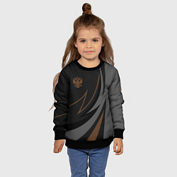 Свитшот детский Россия герб, цвет: 3D-черный — фото 2