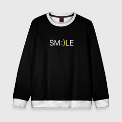 Свитшот детский Надпись smile, цвет: 3D-белый