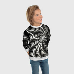 Свитшот детский Abstract fractal grey, цвет: 3D-белый — фото 2