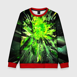 Свитшот детский Fractal green explosion, цвет: 3D-красный