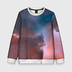 Свитшот детский Сплетение двух космических сияний, цвет: 3D-белый