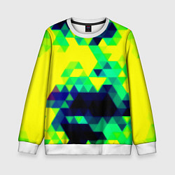 Свитшот детский Yellow green texture, цвет: 3D-белый