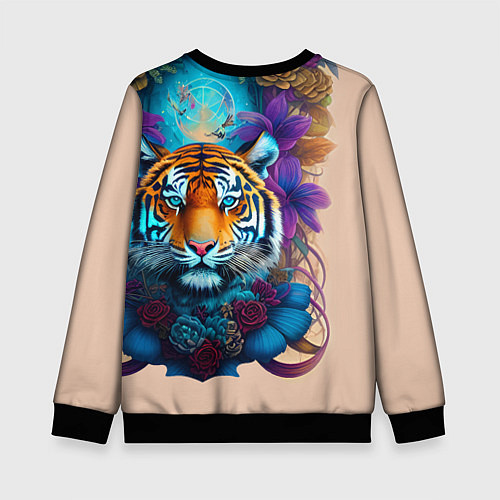 Детский свитшот Tiger tattoo - irezumi - art / 3D-Черный – фото 2