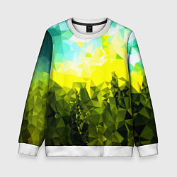 Свитшот детский Green abstract colors, цвет: 3D-белый