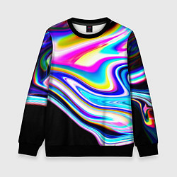 Свитшот детский Неоновые размытые краски, цвет: 3D-черный