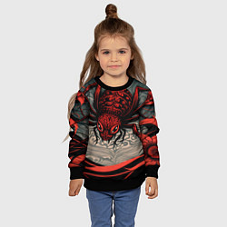 Свитшот детский Красный паук, цвет: 3D-черный — фото 2