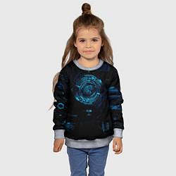 Свитшот детский Кибер абстракт, цвет: 3D-меланж — фото 2