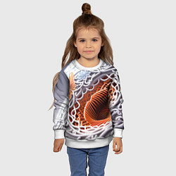 Свитшот детский Бронзовые цветы-арт, цвет: 3D-белый — фото 2