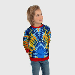 Свитшот детский Tie dye стиль хиппи, цвет: 3D-красный — фото 2