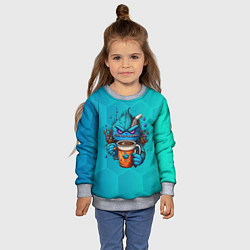 Свитшот детский Кофейный монстр, цвет: 3D-меланж — фото 2