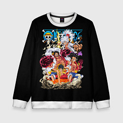 Свитшот детский One Piece all, цвет: 3D-белый