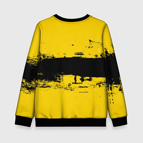 Детский свитшот Черно-желтая полоса Cyberpunk 2077 / 3D-Черный – фото 2