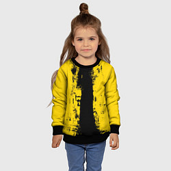 Свитшот детский Вертикальная черно-желтая полоса Cyberpunk 2077, цвет: 3D-черный — фото 2