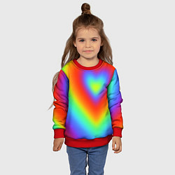 Свитшот детский Сердце - радужный градиент, цвет: 3D-красный — фото 2