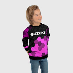 Свитшот детский Suzuki pro racing: символ сверху, цвет: 3D-черный — фото 2