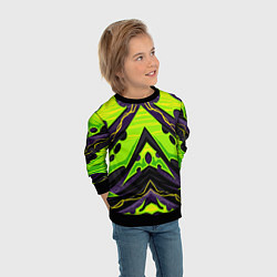 Свитшот детский Ядовитый экстримальный узор, цвет: 3D-черный — фото 2
