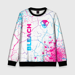 Детский свитшот Bleach neon gradient style: надпись, символ