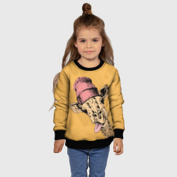 Свитшот детский Жираф дразнит, цвет: 3D-черный — фото 2