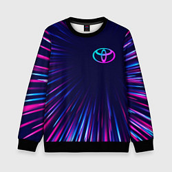 Свитшот детский Toyota neon speed lines, цвет: 3D-черный