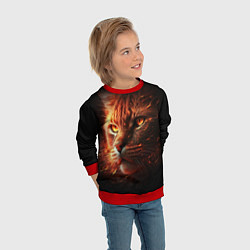 Свитшот детский Огненный рыжий кот, цвет: 3D-красный — фото 2