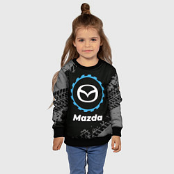 Свитшот детский Mazda в стиле Top Gear со следами шин на фоне, цвет: 3D-черный — фото 2